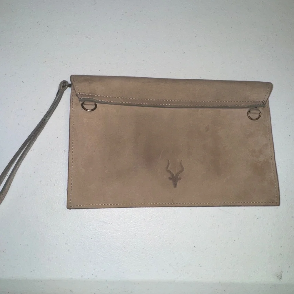 Unique Hand Stitched & Impala Stamped Leather Western Crossbody Wristlet Purse